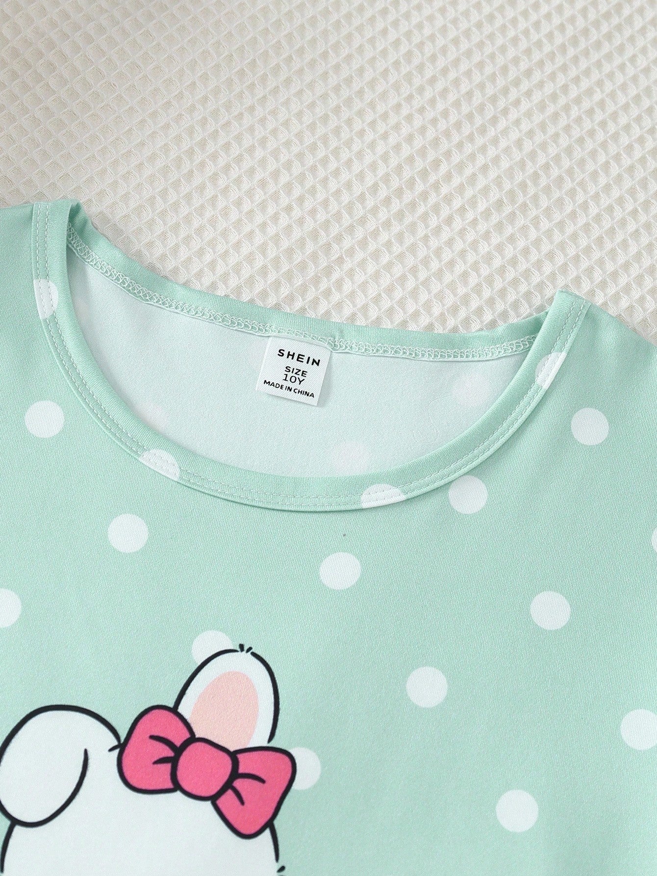 Cute Rabbit Printed Half Sleeve Night Suit (7-14 Years)