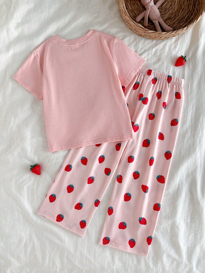 Strawberry Half Sleeve Kids Suit