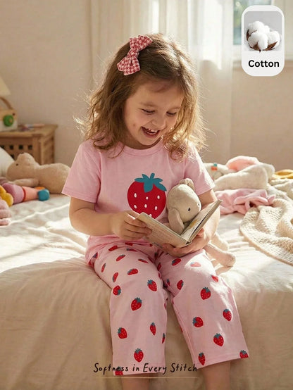 Strawberry Half Sleeve Kids Suit