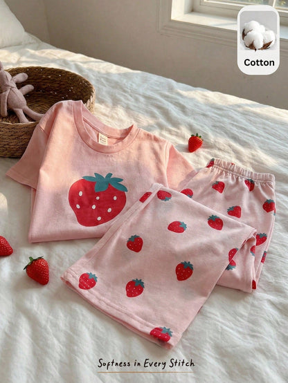 Strawberry Half Sleeve Kids Suit