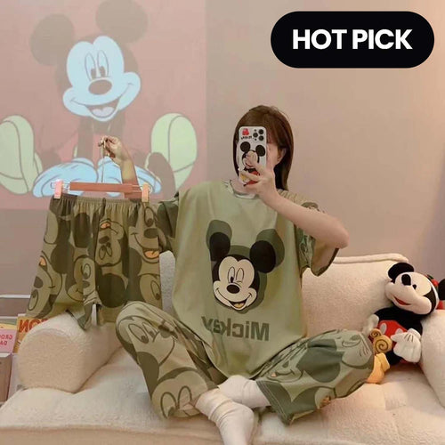 3-Piece Mickey Mouse Fun Print Nightwear