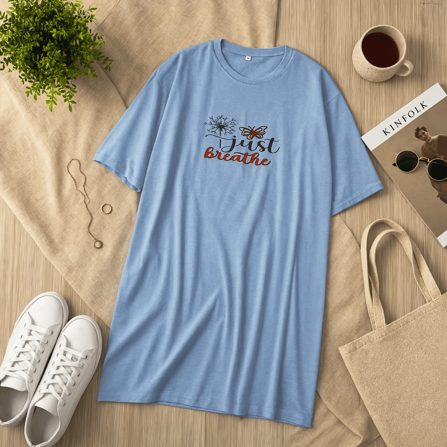 Sky Sunshine Printed Blue Long T Shirt