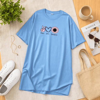 Sky Sunshine Printed Blue Long T Shirt