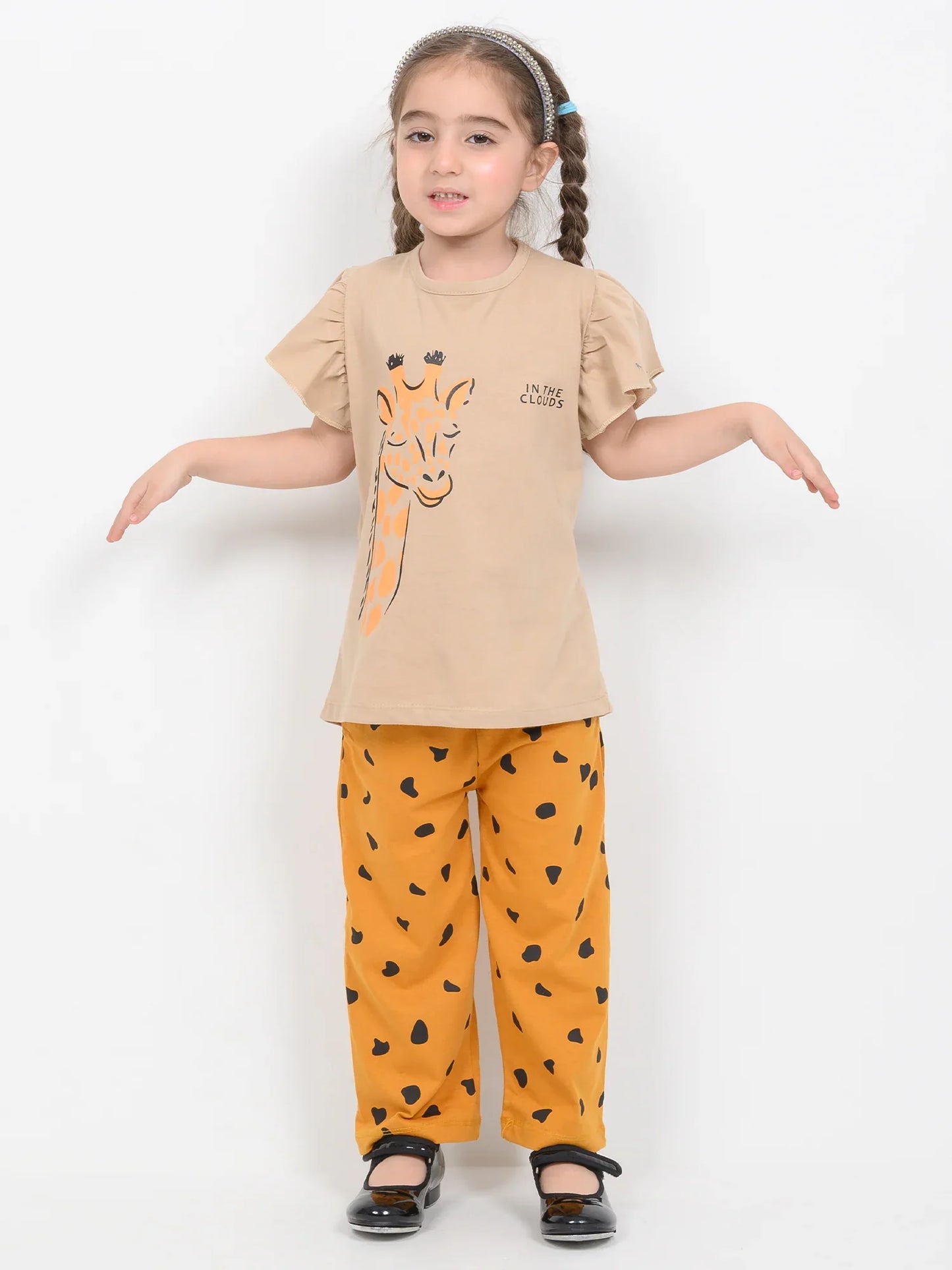 Baby Giraffe Half Sleeve Kids Suit