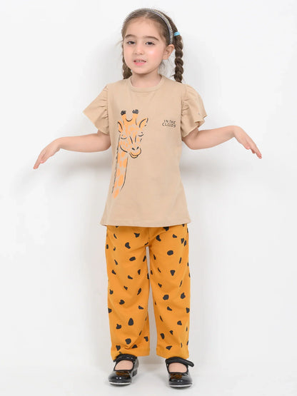 Baby Giraffe Half Sleeve Kids Suit