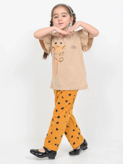 Baby Giraffe Half Sleeve Kids Suit