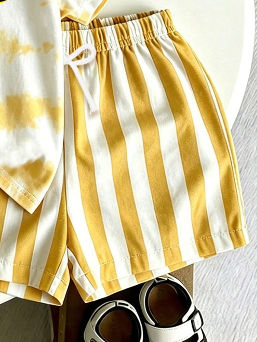 Smiley Face Half Sleeve Kids Suit