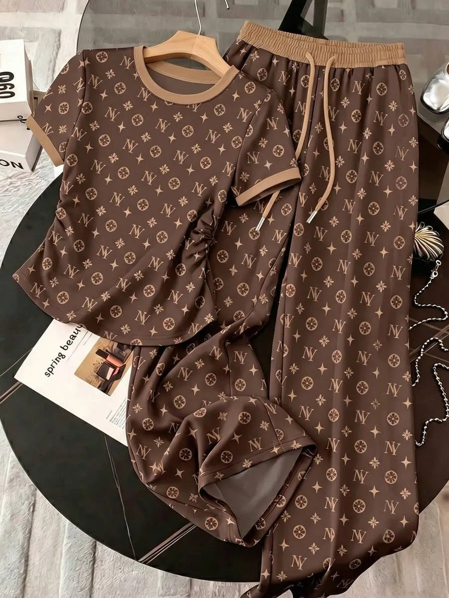 Round Nech Allover Printed Night Suit