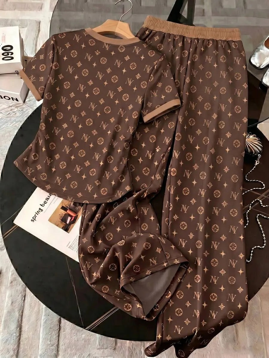 Round Nech Allover Printed Night Suit