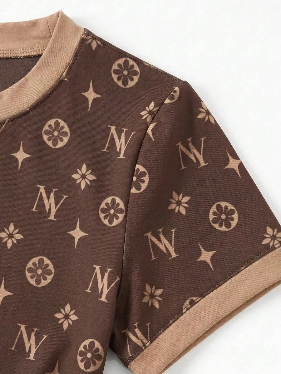 Round Nech Allover Printed Night Suit