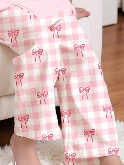 Pink Ribbon Half Sleeve Kids Suit