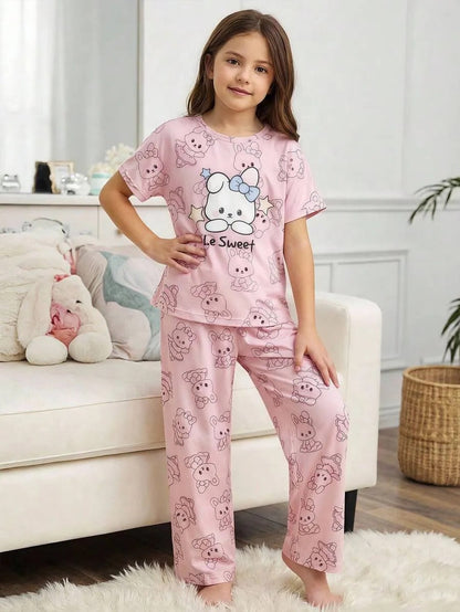Sweet Bear Half Sleeve Printed Night Suit (7-14 Years)